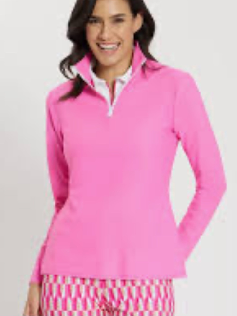 JUDE CONNALLY Women's Pink bubblegum Quarter-Zip Pullover Top! L